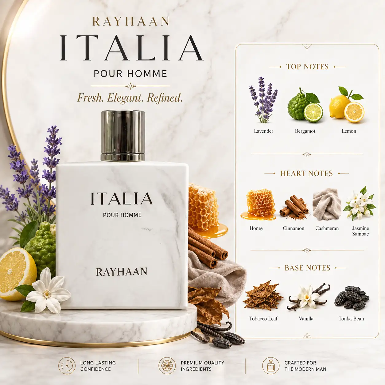 Rayhaan Italia Pour Homme EDP  100ml image 3