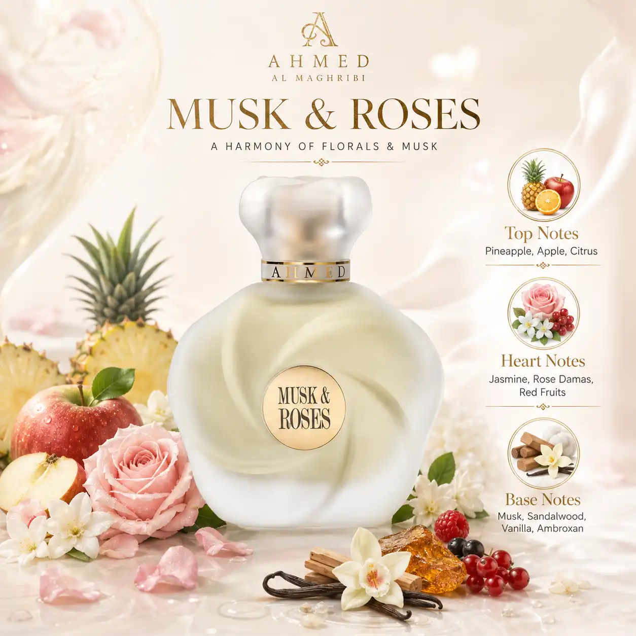 Ahmed Al Maghribi Musk & Roses EDP 75ml image 3