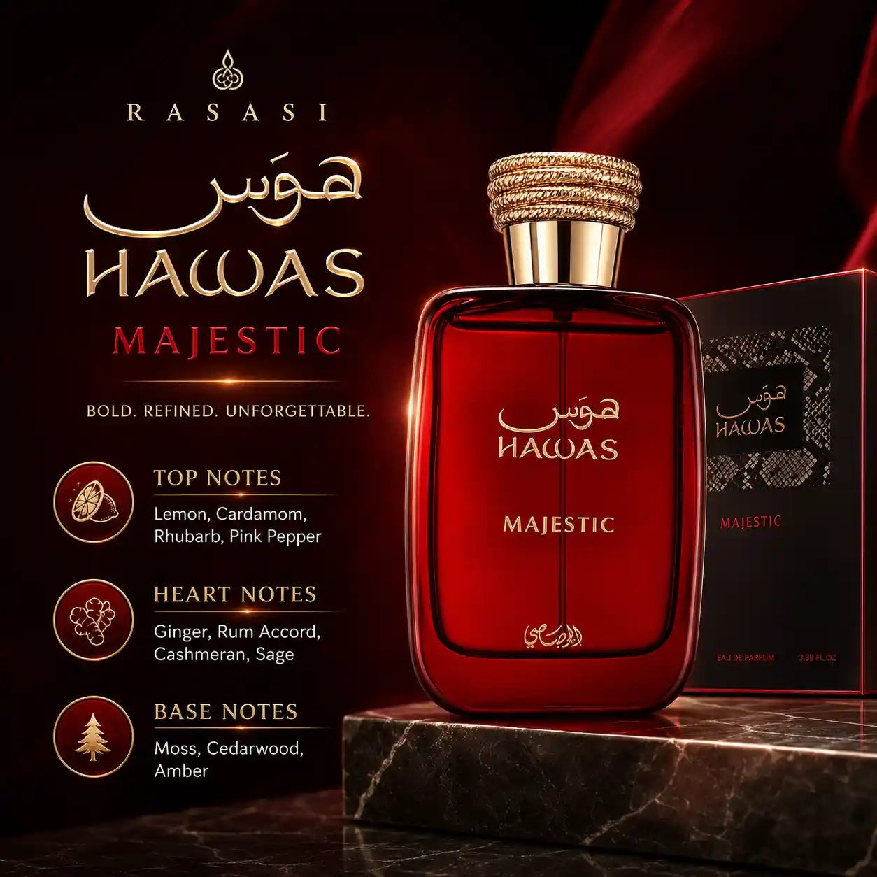 Rasasi Hawas Majestic EDP 100ml image 3