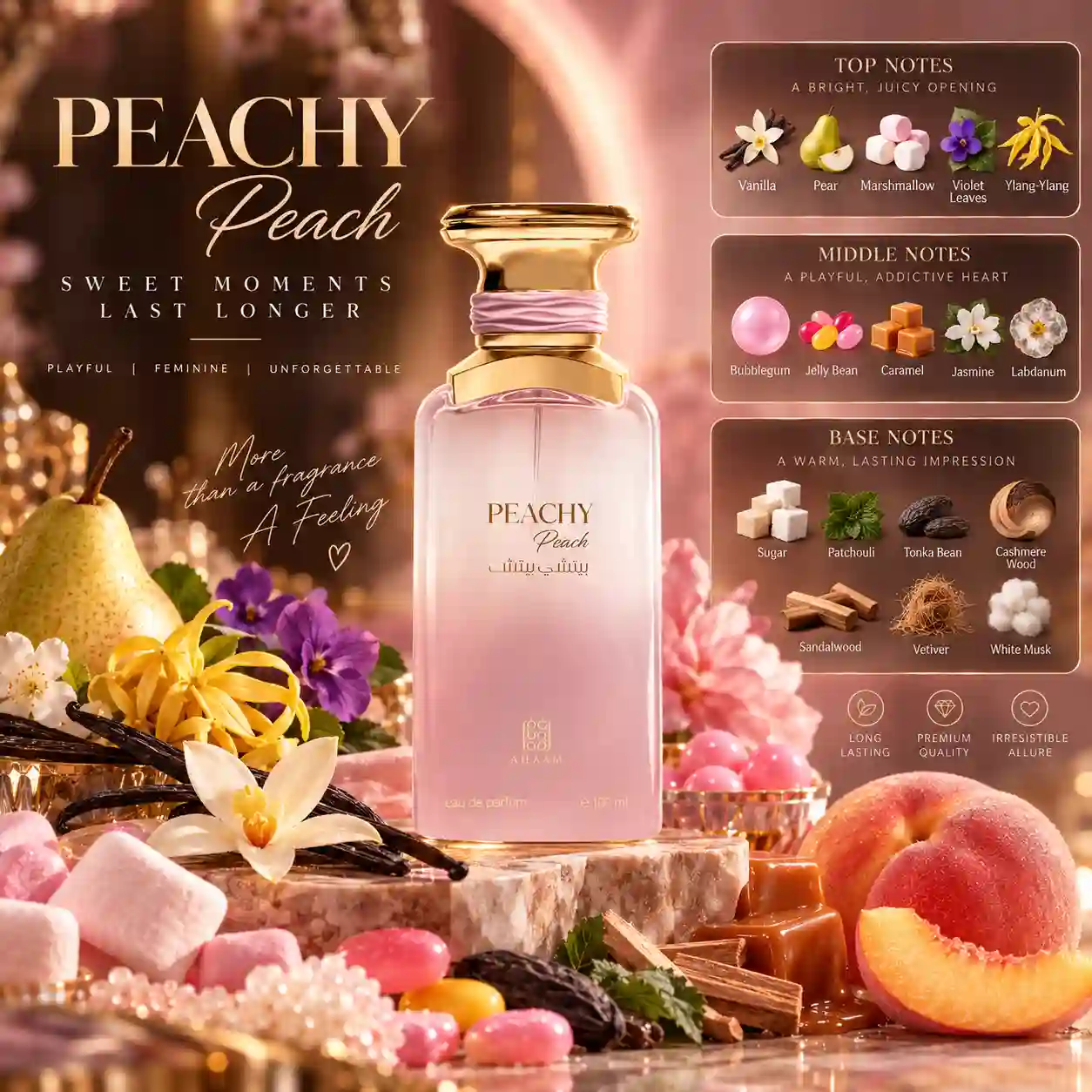 Ahmed Al Maghribi Peachy Peach EDP 100ml image 3